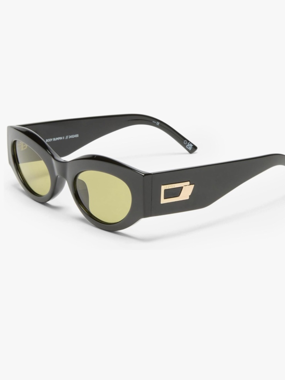 Le Specs Body Bumpin ll Black Sunglasses w/ Olive-Gold Accent- unisex